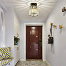 Set of 4 black & gold crystal mini ceiling lights for living room