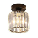 Set of 4 black & gold crystal mini ceiling lights for living room