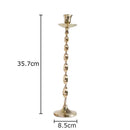 Set of 4 golden candlestick holders dining room twisted metal decor