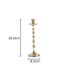 Set of 4 golden candlestick holders dining room twisted metal decor