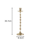 Set of 4 golden candlestick holders dining room twisted metal decor