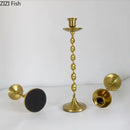 Set of 4 golden candlestick holders dining room twisted metal decor