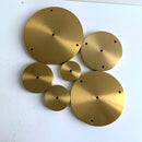 Set of 6 brushed brass ceiling plate lamp bases kitchen diy kit