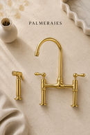 Vintage Unlacquered Brass Bridge faucet 8"