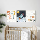 To The Moon Prints - Luster Paper Nursery Wall Art Prints