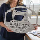 Custom Metal Wall Art - Personalized Sewing & Quilting Sign