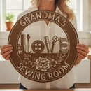 Custom Metal Wall Art - Personalized Sewing and Quilting Sign