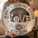 Custom Metal Wall Art - Personalized Love Sewing Sign