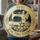 Custom Metal Wall Art - Personalized Sewing and Quilting Sign