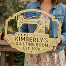 Custom Metal Wall Art - Personalized Sewing & Quilting Sign