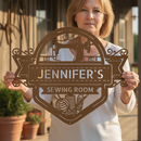 Custom Metal Wall Art - Personalized Sewing Sign