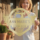 Custom Metal Wall Art - Personalized Sewing Sign