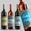 Sexy 60 Birthday Wine Label Set
