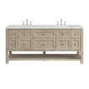 James Martin Breckenridge 72" Double Bathroom Vanity, Whitewashed Oak