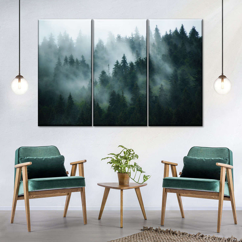 Misty Fir Forest Wall Art