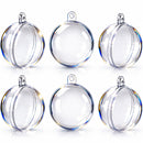 Set of 6 Mini Clear Plastic Ball Ornaments 1.92 Inches (49 mm)