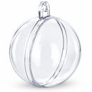 Set of 6 Mini Clear Plastic Ball Ornaments 1.92 Inches (49 mm)