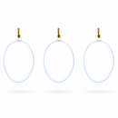 Set of 3 Clear Plastic Egg Ornaments 3.4 Inches (86 mm)