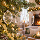 Set of 3 Clear Plastic Egg Ornaments 3.4 Inches (86 mm)