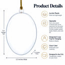 Set of 3 Clear Plastic Egg Ornaments 3.4 Inches (86 mm)