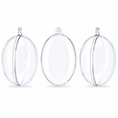 Set of 3 Clear Plastic Egg Ornaments 4.35 Inches (100 mm)
