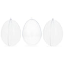 Set of 3 Clear Plastic Egg Ornaments 5.9 Inches (150 mm)
