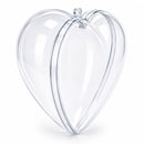 Set of 3 Clear Plastic Heart Ornament 4.6 Inches (117 mm)