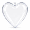 Set of 3 Clear Plastic Heart Ornaments 3.05 Inches