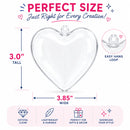 Set of 3 Clear Plastic Heart Ornaments 3.85 Inches (98 mm)