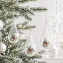 Set of 3 Clear Plastic Waterdrop Ornaments 4.3 Inches (109 mm)