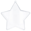 Set of 3 Clear Plastic Star Ornaments 4 Inches