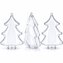 Set of 3 Clear Plastic Christmas Tree Shape Ornaments 4.35 Inches