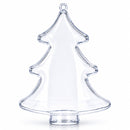 Set of 3 Clear Plastic Christmas Tree Shape Ornaments 4.35 Inches