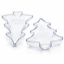 Set of 3 Clear Plastic Christmas Tree Shape Ornaments 4.35 Inches