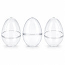 Set of 3 Clear Plastic Standing Egg Ornaments 3.58 Inches (91 mm)