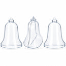 Set of 3 Clear Plastic Bell Ornaments 3.7 Inches (94 mm)