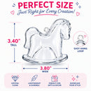 Clear Plastic Rocking Horse Ornaments 3.4 Inches (86 mm)
