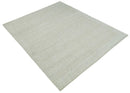 8x10 Hand Knotted Woolen Modern Contemporary Beige and Ivory Tribal Area Rug