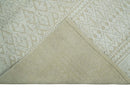 8x10 Hand Knotted Woolen Modern Contemporary Beige and Ivory Tribal Area Rug