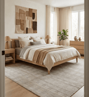 Shaded Beige 8x10 Hand Made Blended Wool Flatwoven Area Rug