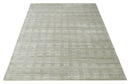 Shaded Beige, Camel and Brown Scandinavian 8x10 Hand Made Blended Wool Flatwoven Area Rug | KE34
