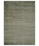 Modern Shaded Beige 5x7 Blended Bamboo Silk Hand Woven Area Rug