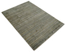 Modern Shaded Beige 5x7 Blended Bamboo Silk Hand Woven Area Rug