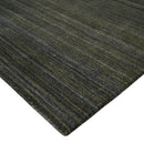Modern Solid Olive and Gray 5x7 Blended bamboo Silk Hand Woven Area Rug