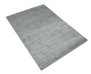Modern Shaded Silver Gray 5x7 Blended Bamboo Silk Flatwoven Area Rug