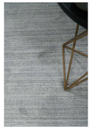 Modern Shaded Silver Gray 5x7 Blended Bamboo Silk Flatwoven Area Rug