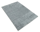 Modern Shaded Silver 5x7 Blended Wool Hand Woven Area Rug
