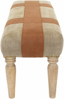 Albanel Vintage Brown Cotton&Leather Bench