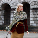 Samira - Long Silk Scarf - Bayberry