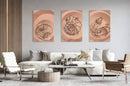 Shells Pattern Set of 3 Prints Modern Wall Art Modern Artwork